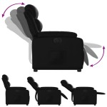 vidaXL Fotoliu rabatabil electric cu ridicare, negru, piele ecologică