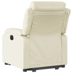 vidaXL Fotoliu rabatabil electric cu ridicare, crem, piele ecologică