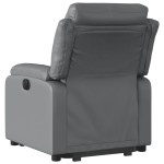 vidaXL Fotoliu rabatabil electric cu ridicare, gri, piele ecologică