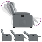vidaXL Fotoliu rabatabil electric cu ridicare, gri, piele ecologică