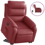 vidaXL Fotoliu rabatabil electric cu ridicare, roșu vin