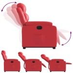 vidaXL Fotoliu rabatabil electric cu ridicare, roșu, piele ecologică