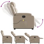 vidaXL Fotoliu electric masaj rabatabil cu ridicare, cappuccino
