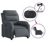 vidaXL Fotoliu rabatabil electric, gri închis, catifea