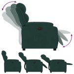 vidaXL Fotoliu rabatabil electric, verde închis, catifea