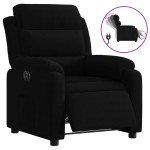vidaXL Fotoliu rabatabil electric, negru, catifea