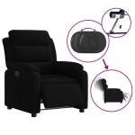 vidaXL Fotoliu rabatabil electric, negru, catifea