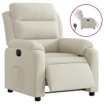 vidaXL Fotoliu rabatabil electric, crem, catifea