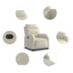 vidaXL Fotoliu rabatabil electric, crem, catifea