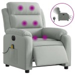 vidaXL Fotoliu electric de masaj rabatabil, gri deschis, catifea