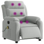 vidaXL Fotoliu electric de masaj rabatabil, gri deschis, catifea