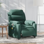 vidaXL Fotoliu electric de masaj rabatabil, verde închis, catifea vidaXL Fotoliu electric de masaj rabatabil, verde închis, catifea