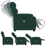 vidaXL Fotoliu electric de masaj rabatabil, verde închis, catifea vidaXL Fotoliu electric de masaj rabatabil, verde închis, catifea