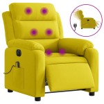 vidaXL Fotoliu de masaj electric rabatabil, galben, catifea vidaXL Fotoliu de masaj electric rabatabil, galben, catifea