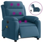 vidaXL Fotoliu de masaj rabatabil, electric, albastru, catifea vidaXL Fotoliu de masaj rabatabil, electric, albastru, catifea