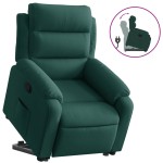 vidaXL Fotoliu rabatabil cu ridicare, verde închis, catifea