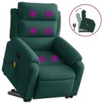 vidaXL Fotoliu de masaj cu ridicare, verde închis, catifea vidaXL Fotoliu de masaj cu ridicare, verde închis, catifea
