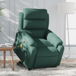 vidaXL Fotoliu de masaj cu ridicare, verde închis, catifea vidaXL Fotoliu de masaj cu ridicare, verde închis, catifea