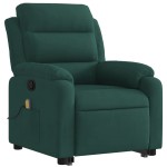 vidaXL Fotoliu de masaj cu ridicare, verde închis, catifea vidaXL Fotoliu de masaj cu ridicare, verde închis, catifea
