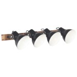 vidaXL Lampă de perete industrială, negru, 90 x 25 cm, E27 vidaXL Lampă de perete industrială, negru, 90 x 25 cm, E27