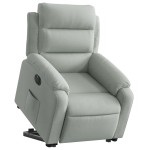 vidaXL Fotoliu electric rabatabil cu ridicare, gri deschis, catifea