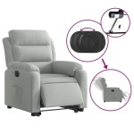 vidaXL Fotoliu electric rabatabil cu ridicare, gri deschis, catifea