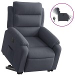 vidaXL Fotoliu electric rabatabil cu ridicare, gri închis, catifea