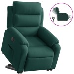 vidaXL Fotoliu electric rabatabil cu ridicare, verde închis, catifea