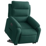 vidaXL Fotoliu electric rabatabil cu ridicare, verde închis, catifea