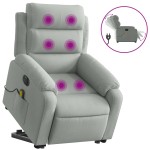 vidaXL Fotoliu electric masaj rabatabil cu ridicare gri închis catifea