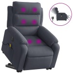 vidaXL Fotoliu electric masaj rabatabil cu ridicare gri închis catifea