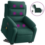 vidaXL Fotoliu electric masaj rabatabil/ridicare verde închis catifea