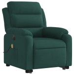 vidaXL Fotoliu electric masaj rabatabil/ridicare verde închis catifea