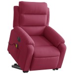 vidaXL Fotoliu de masaj electric rabatabil roșu vin catifea