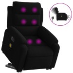 vidaXL Fotoliu electric de masaj rabatabil cu ridicare, negru, catifea