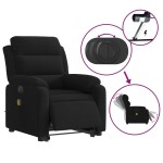 vidaXL Fotoliu electric de masaj rabatabil cu ridicare, negru, catifea