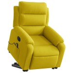 vidaXL Fotoliu de masaj electric rabatabil cu ridicare galben, catifea vidaXL Fotoliu de masaj electric rabatabil cu ridicare galben, catifea