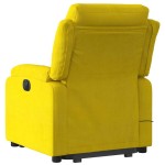 vidaXL Fotoliu de masaj electric rabatabil cu ridicare galben, catifea vidaXL Fotoliu de masaj electric rabatabil cu ridicare galben, catifea