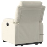 vidaXL Fotoliu electric de masaj rabatabil cu ridicare, crem, catifea vidaXL Fotoliu electric de masaj rabatabil cu ridicare, crem, catifea