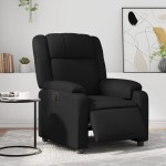 vidaXL Fotoliu rabatabil electric, negru, piele ecologică