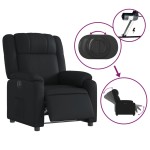 vidaXL Fotoliu rabatabil electric, negru, piele ecologică