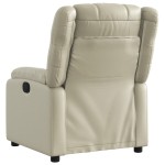 vidaXL Fotoliu rabatabil electric, crem, piele ecologică