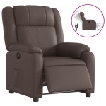 vidaXL Fotoliu rabatabil electric, maro, piele ecologică