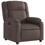 vidaXL Fotoliu rabatabil electric, maro, piele ecologică