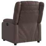 vidaXL Fotoliu rabatabil electric, maro, piele ecologică