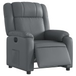 vidaXL Fotoliu rabatabil electric, gri, piele ecologică