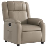 vidaXL Fotoliu rabatabil electric, cappuccino, piele ecologică