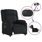 vidaXL Fotoliu electric de masaj rabatabil, negru, piele ecologică vidaXL Fotoliu electric de masaj rabatabil, negru, piele ecologică