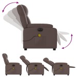vidaXL Fotoliu electric de masaj rabatabil, maro, piele ecologică