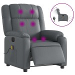 vidaXL Fotoliu de masaj electric rabatabil, gri, piele ecologică vidaXL Fotoliu de masaj electric rabatabil, gri, piele ecologică